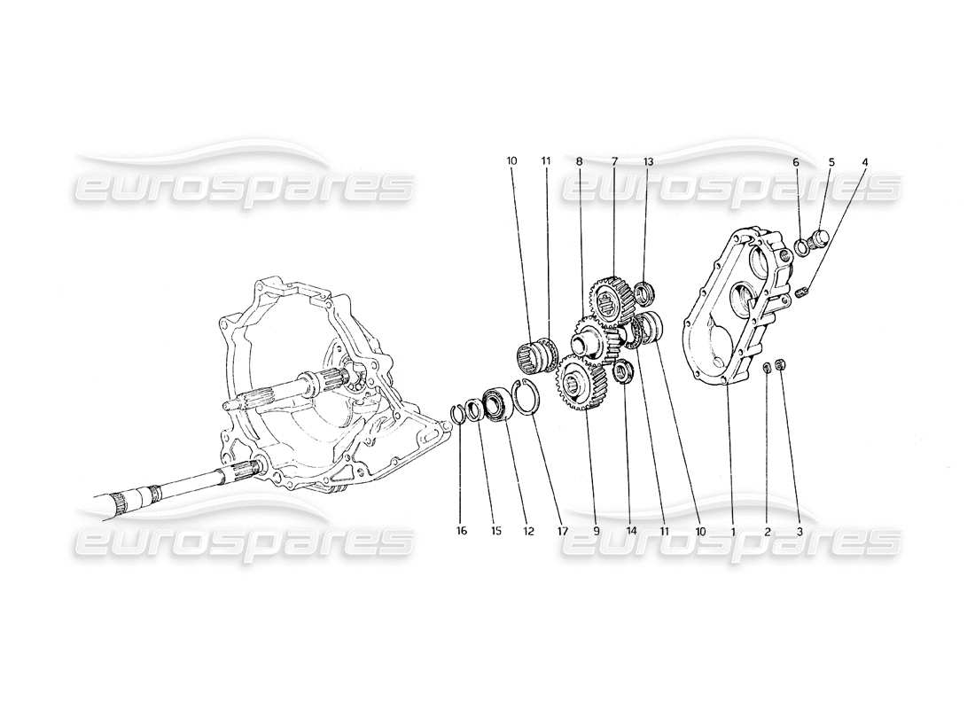 ferrari 308 gt4 dino (1979) gearbox transmission parts diagram