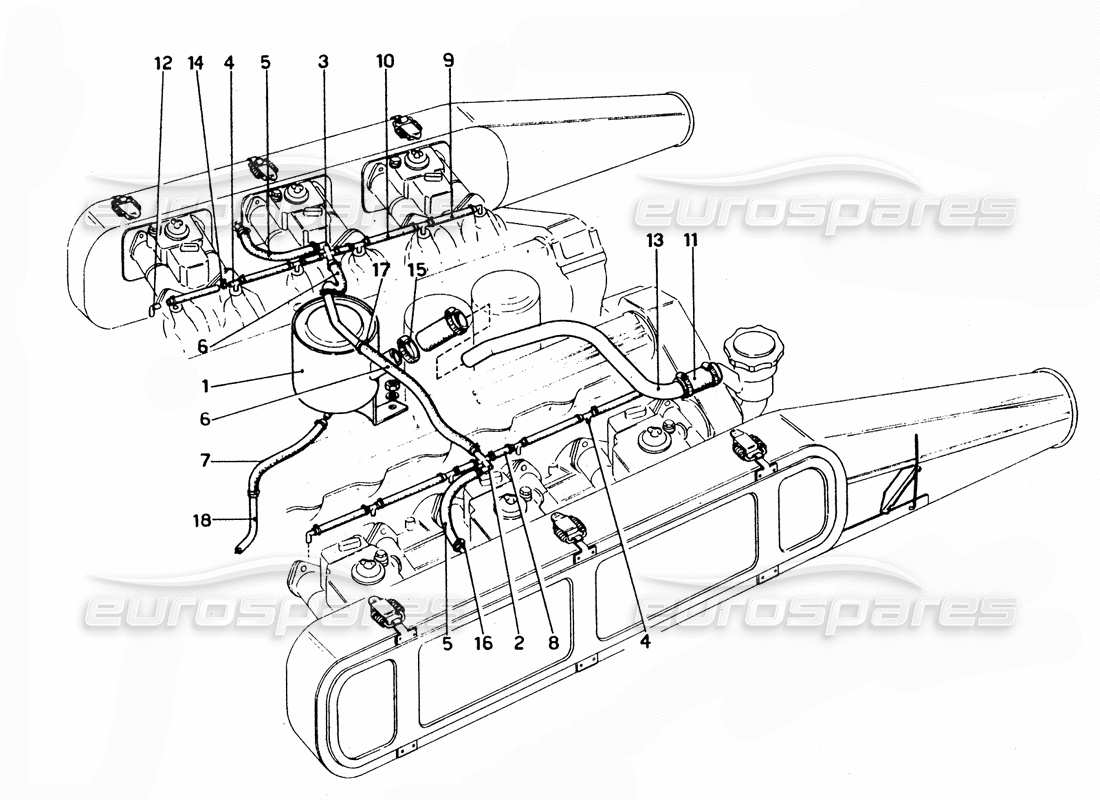 ferrari 365 gtc4 (mechanical) vacum tank part diagram