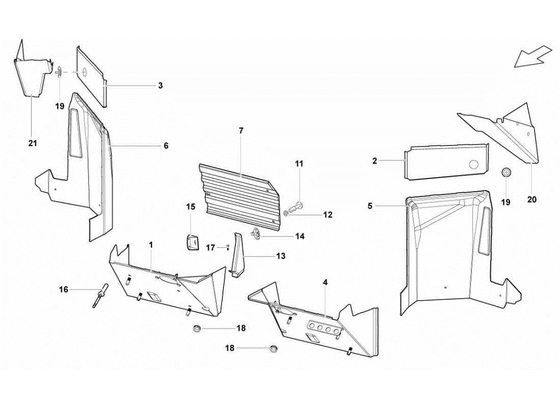 lamborghini gallardo sts ii sc center frame elements parts diagram