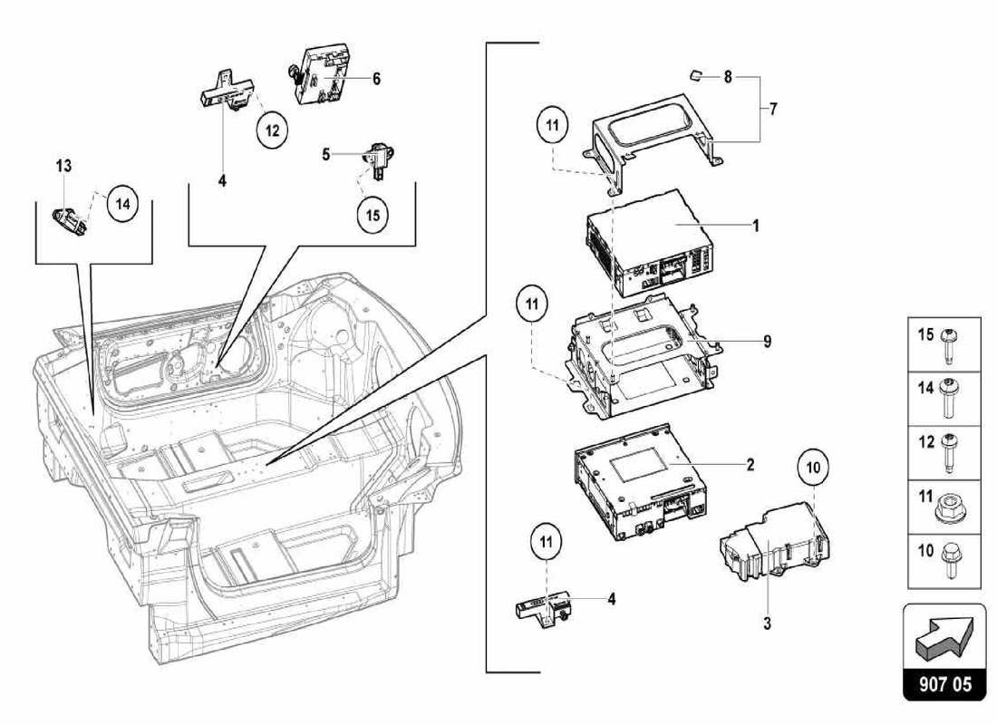 lamborghini centenario spider electronic control units parts diagram