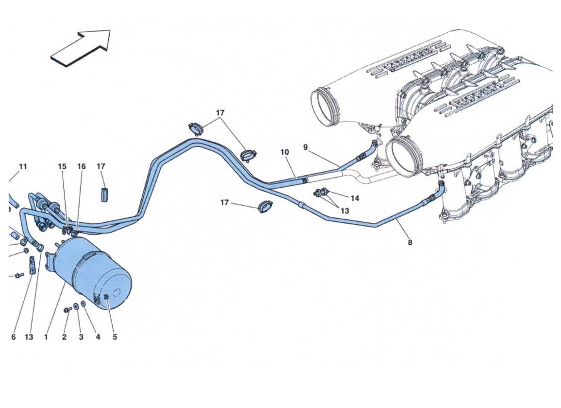 ferrari 458 challenge impianto aria secondaria parts diagram