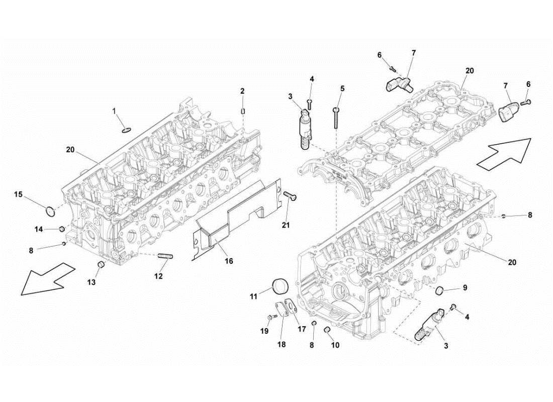 lamborghini gallardo sts ii sc phase sensors left cylinder head part diagram