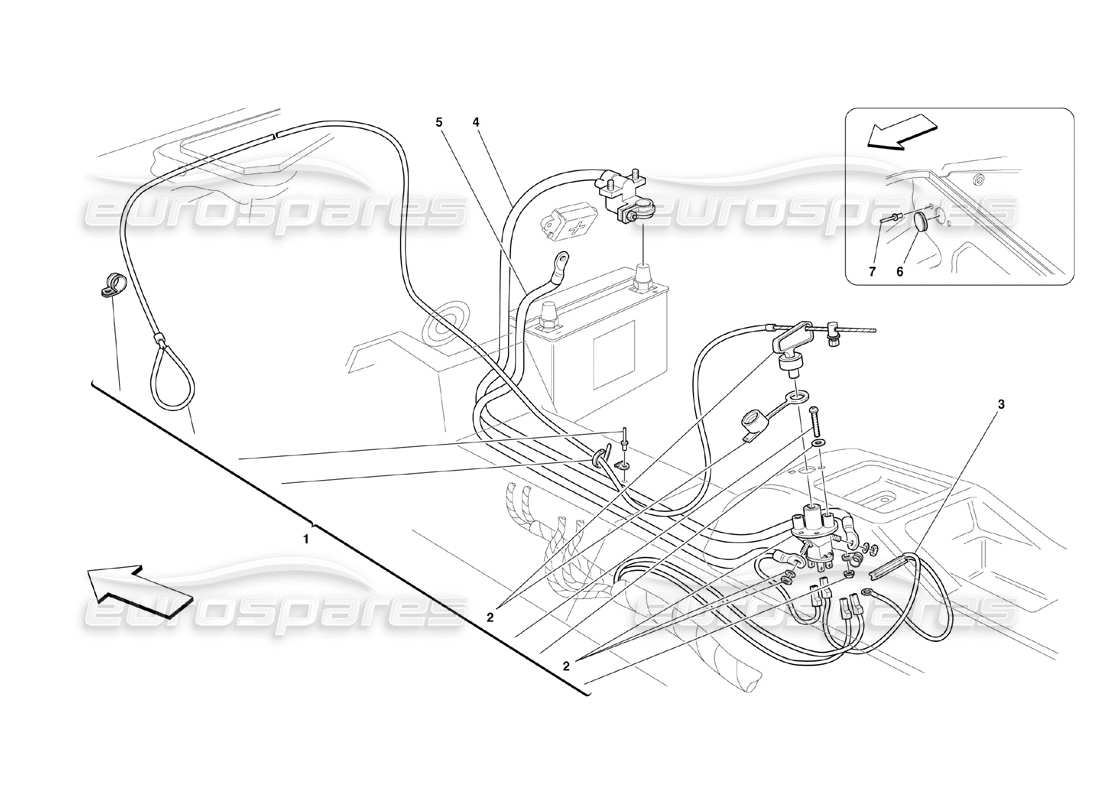 ferrari 360 challenge (2000) battery cut-out parts diagram