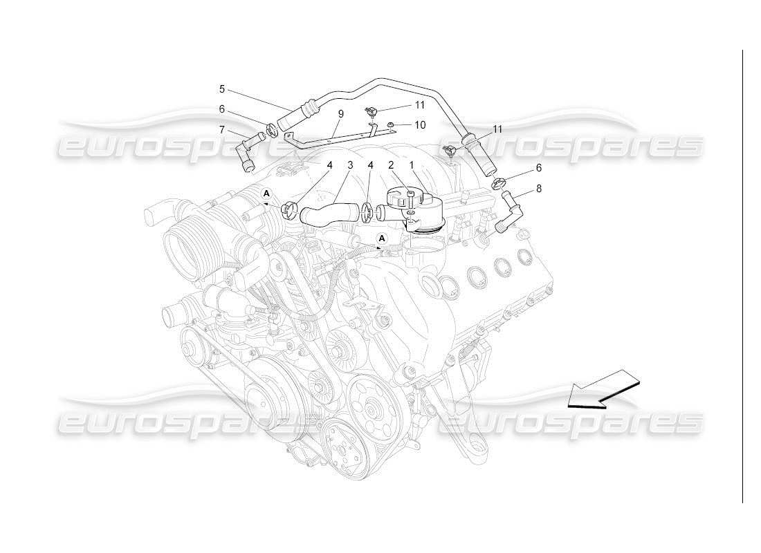 maserati qtp. (2007) 4.2 auto oil vapour recirculation system parts diagram