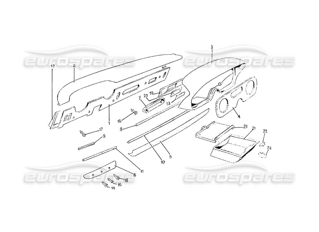 ferrari 275 (pininfarina coachwork) gruppo plancia po tastrumenti parts diagram