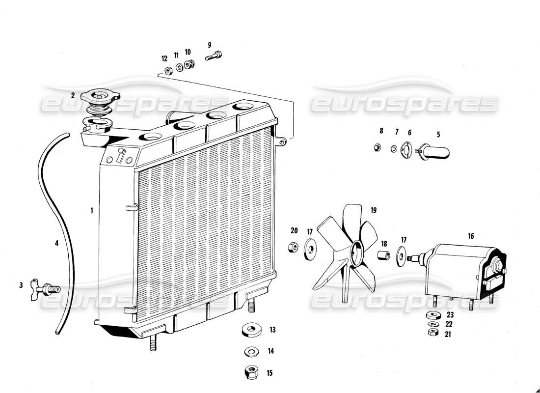 maserati mexico radiator and fan parts diagram
