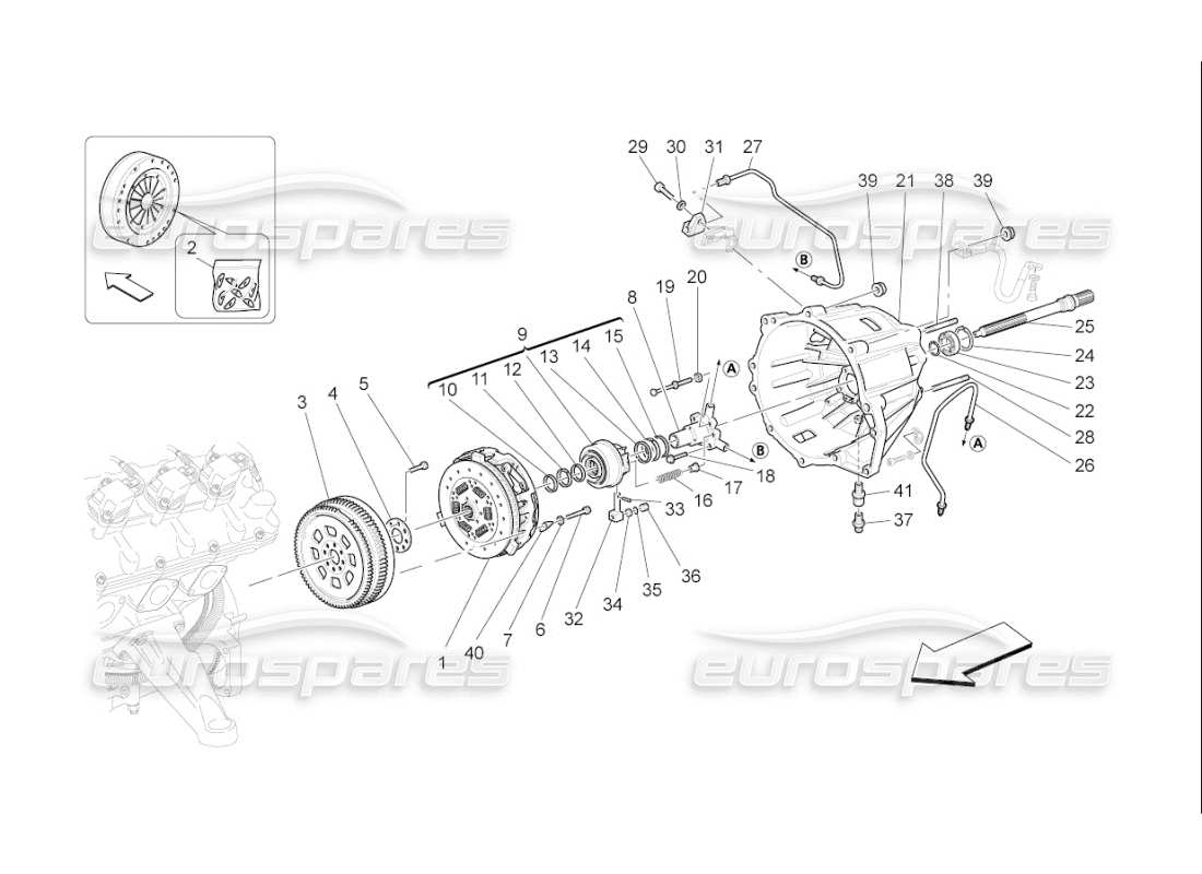 maserati qtp. (2007) 4.2 f1 friction discs and housing for f1 gearbox part diagram