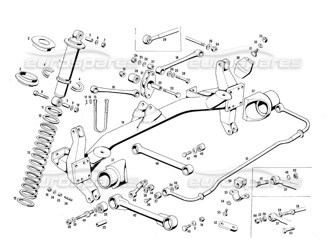 maserati mexico rear suspension parts diagram