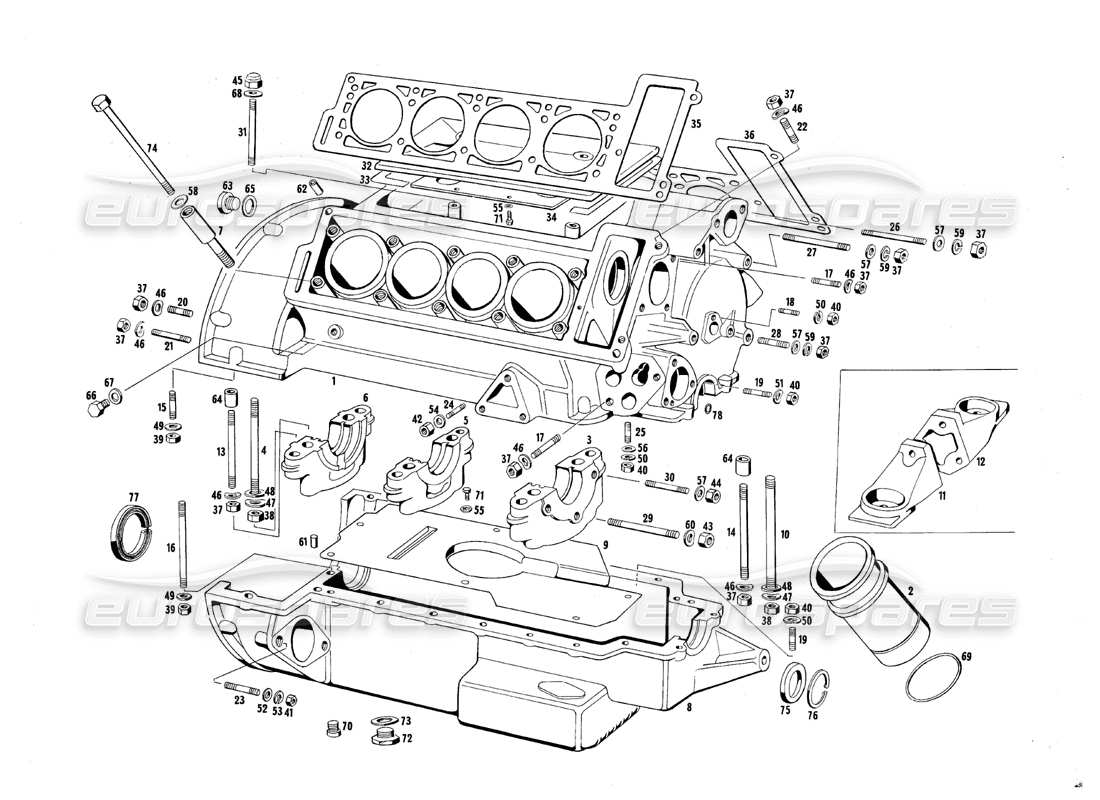 maserati mexico engine housing parts diagram