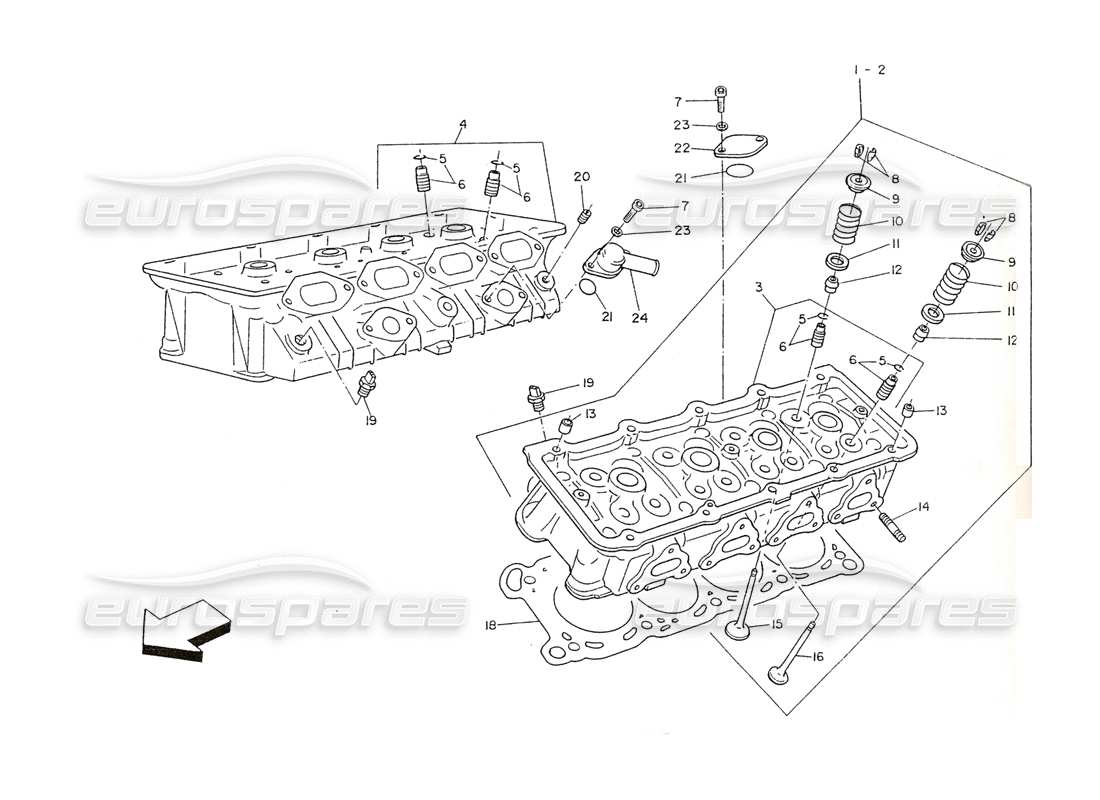 maserati shamal cylinder heads parts diagram