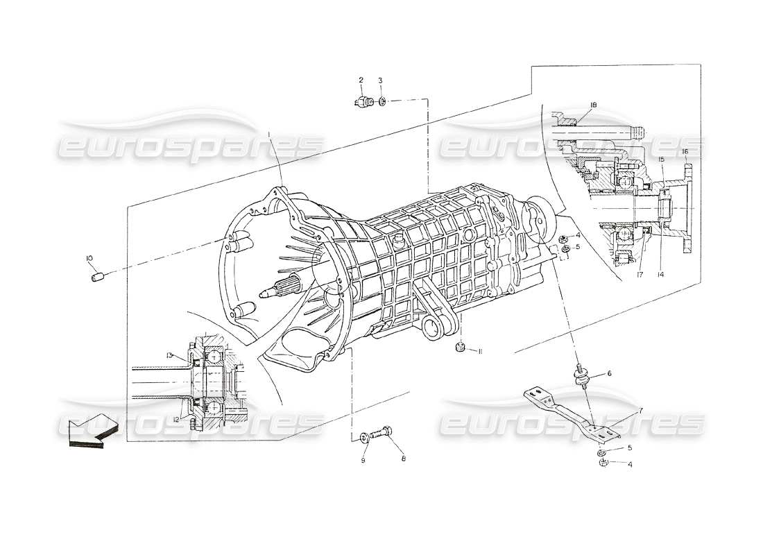 maserati shamal mechanical gearbox parts diagram