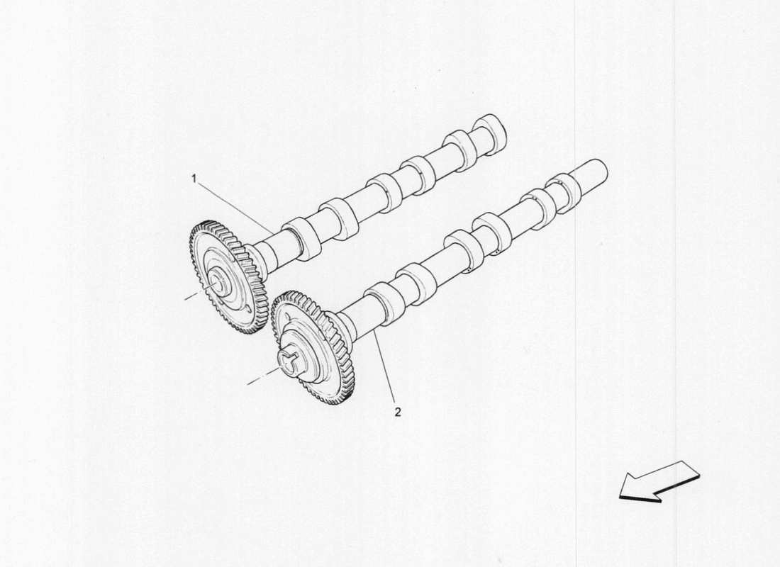 maserati qtp. v6 3.0 tds 275bhp 2017 lh cylinder head shafts parts diagram