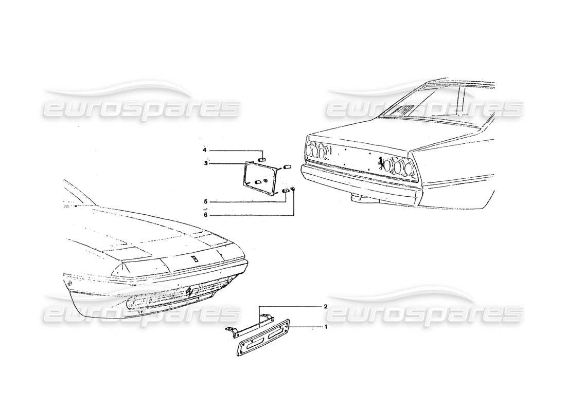 ferrari 365 gt4 2+2 coachwork number plate holder parts diagram