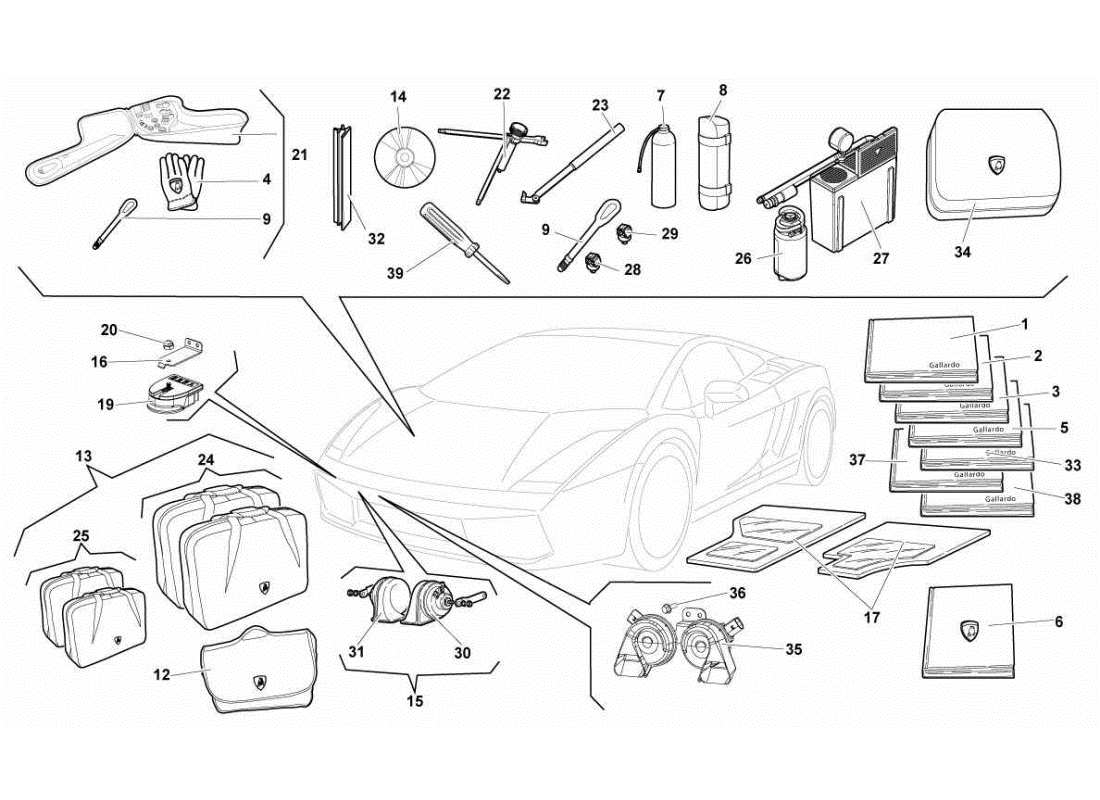 lamborghini gallardo sts ii sc accessories part diagram