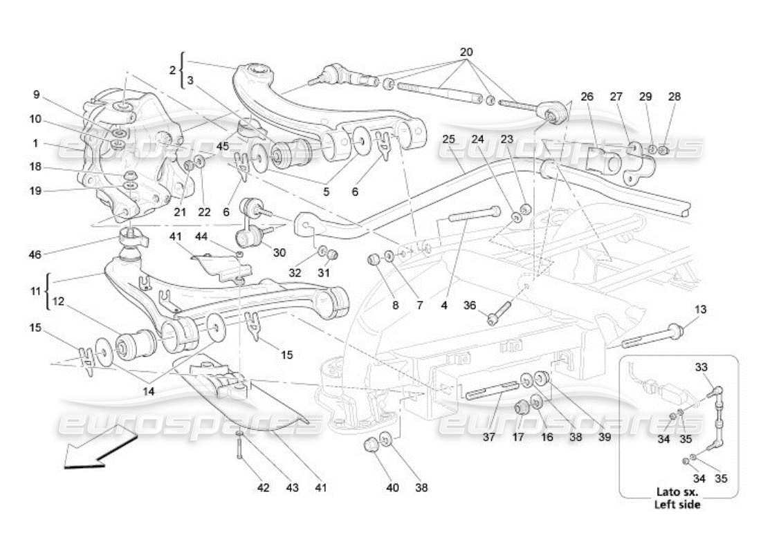 maserati qtp. (2005) 4.2 rear suspension parts diagram