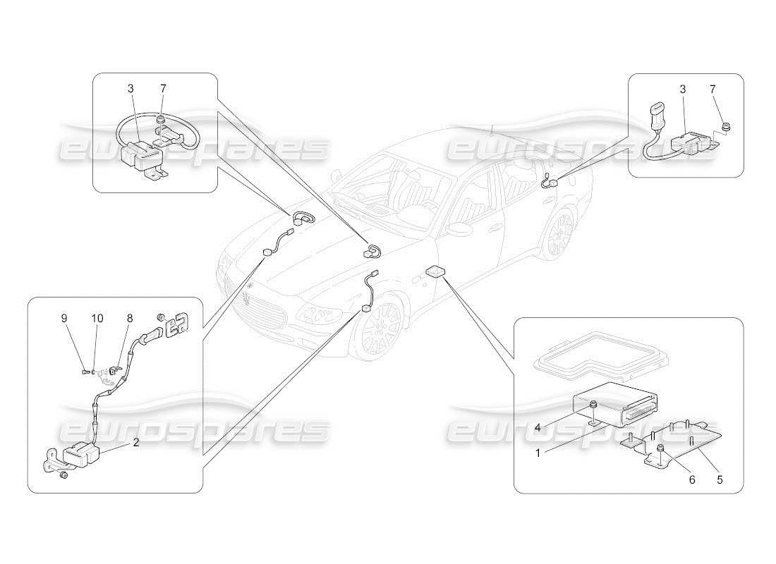 maserati qtp. (2010) 4.2 auto electronic control (suspension) part diagram