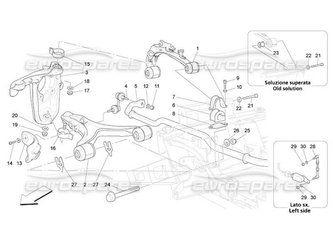 maserati qtp. (2005) 4.2 front suspension part diagram