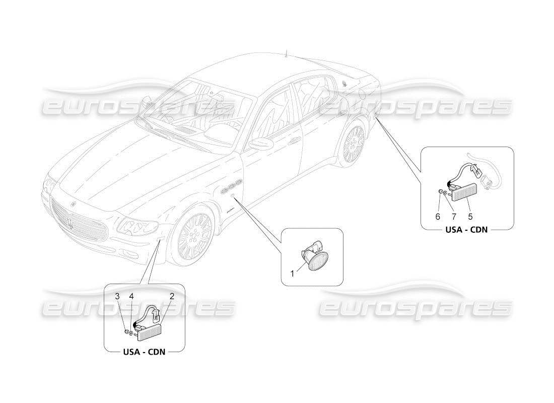 maserati qtp. (2011) 4.7 auto side light clusters part diagram