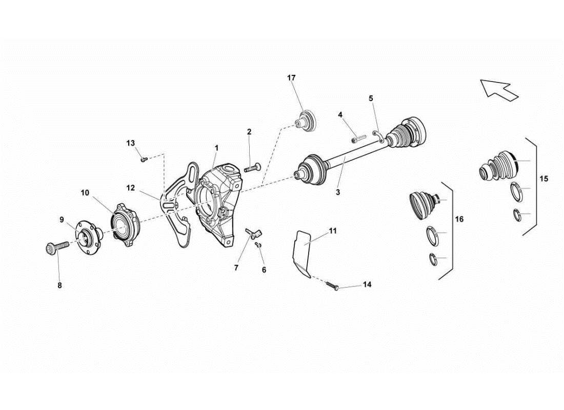 lamborghini gallardo sts ii sc front drive shaft parts diagram