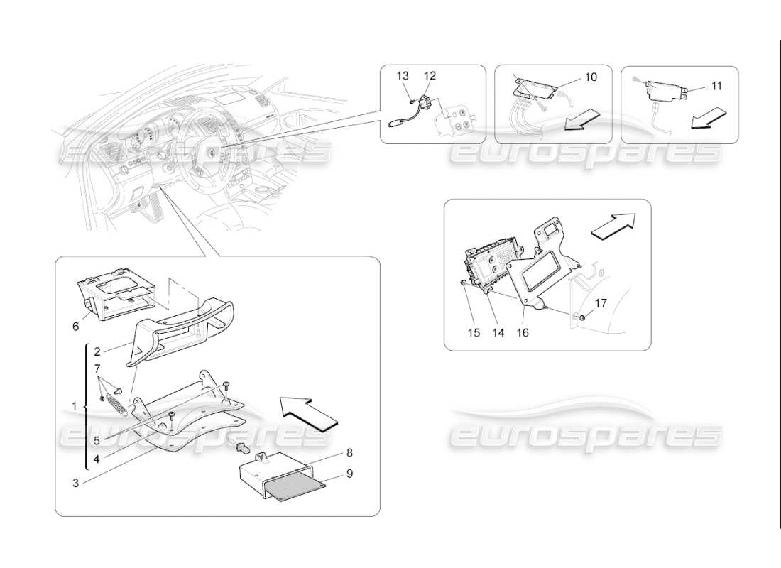 maserati qtp. (2010) 4.7 auto it system parts diagram