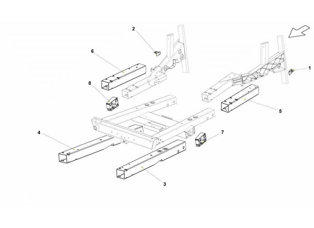 lamborghini gallardo sts ii sc front frame elements parts diagram