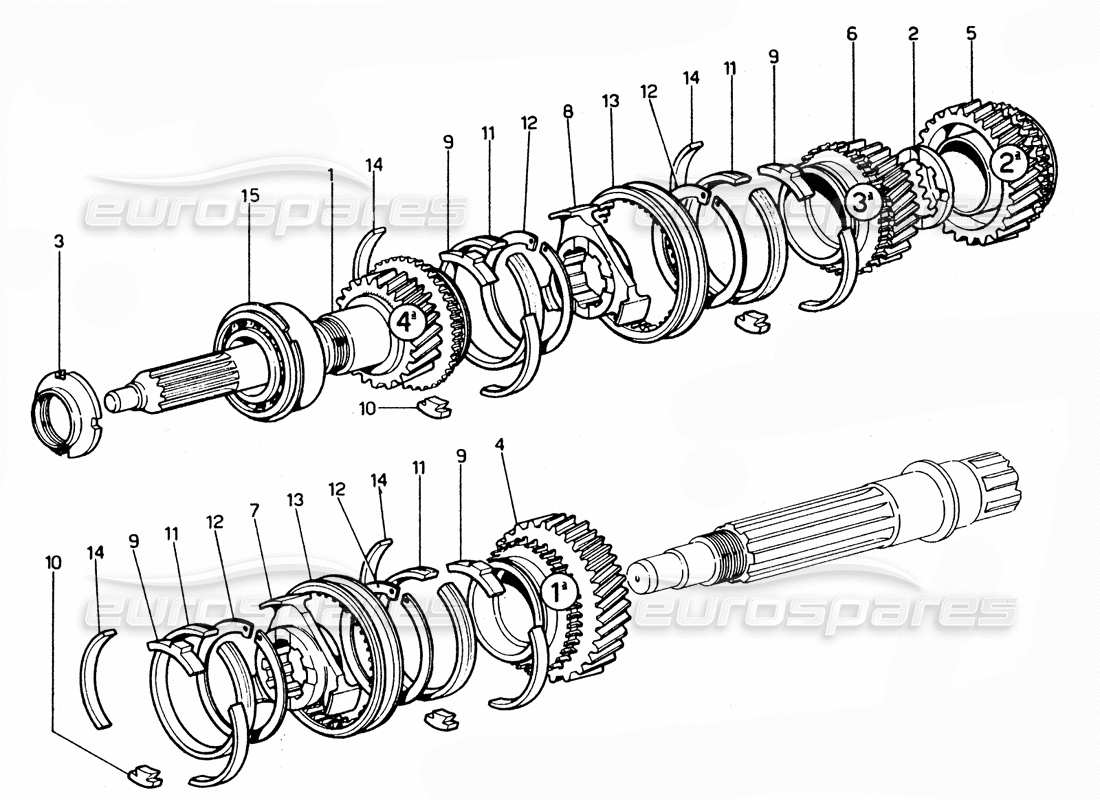 ferrari 365 gtc4 (mechanical) gears parts diagram