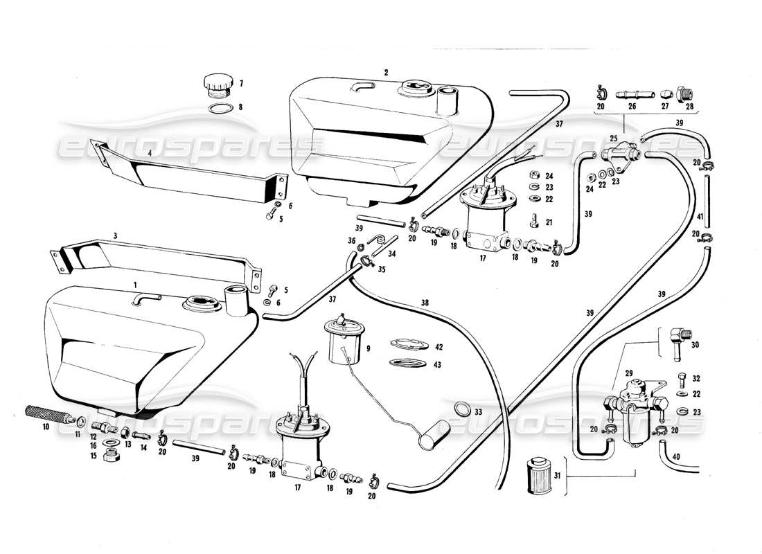 maserati mexico fuel tank and pump part diagram