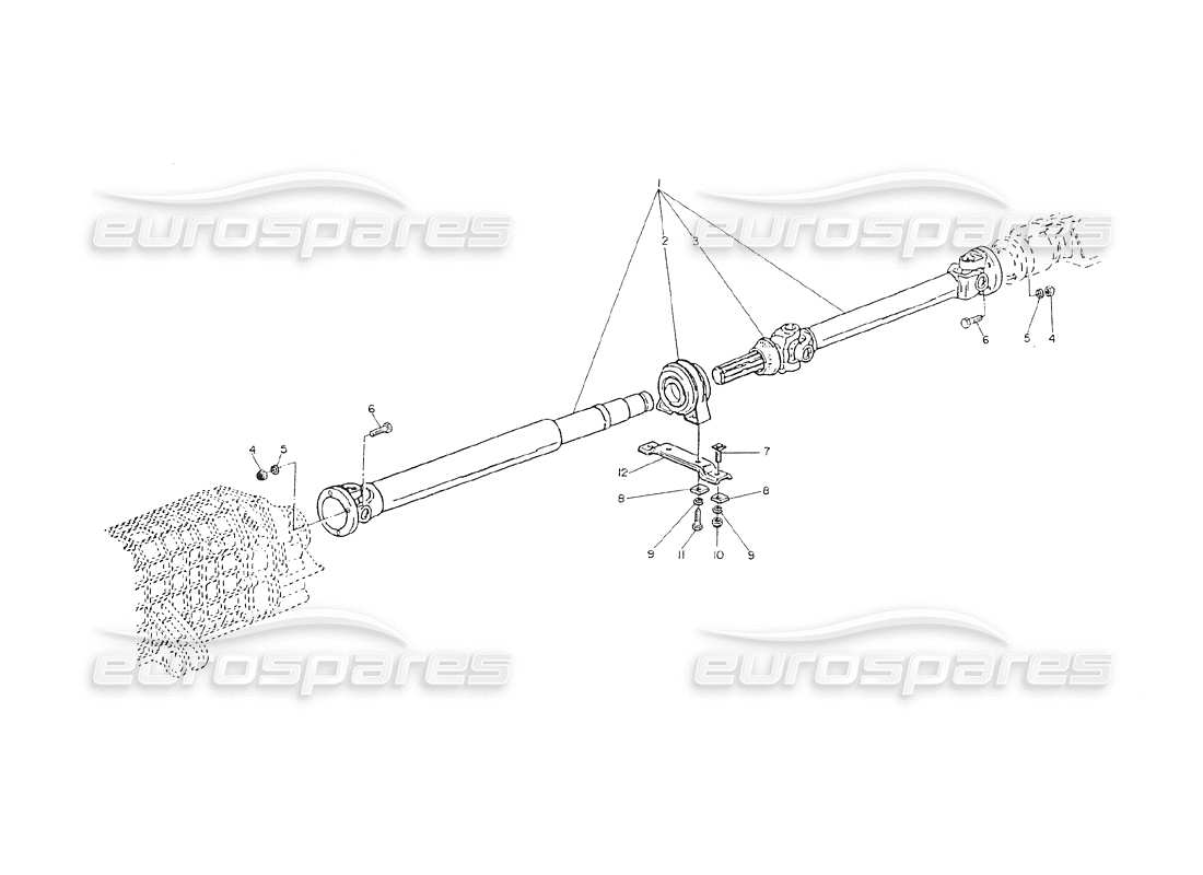 maserati shamal propeller shaft parts diagram