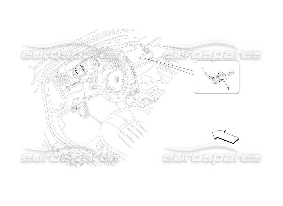 maserati qtp. (2007) 4.2 auto passenger's airbag-deactivation parts diagram