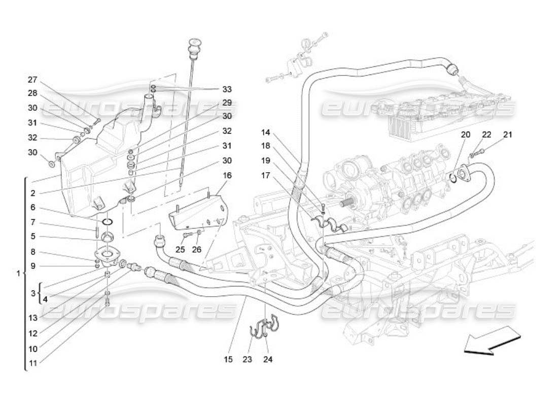 maserati qtp. (2005) 4.2 lubrication system: circuit and collection parts diagram