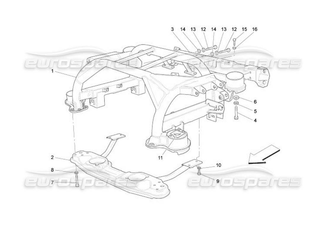 maserati qtp. (2005) 4.2 rear chassis parts diagram