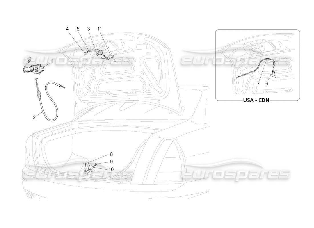 maserati qtp. (2011) 4.7 auto rear lid opening control part diagram