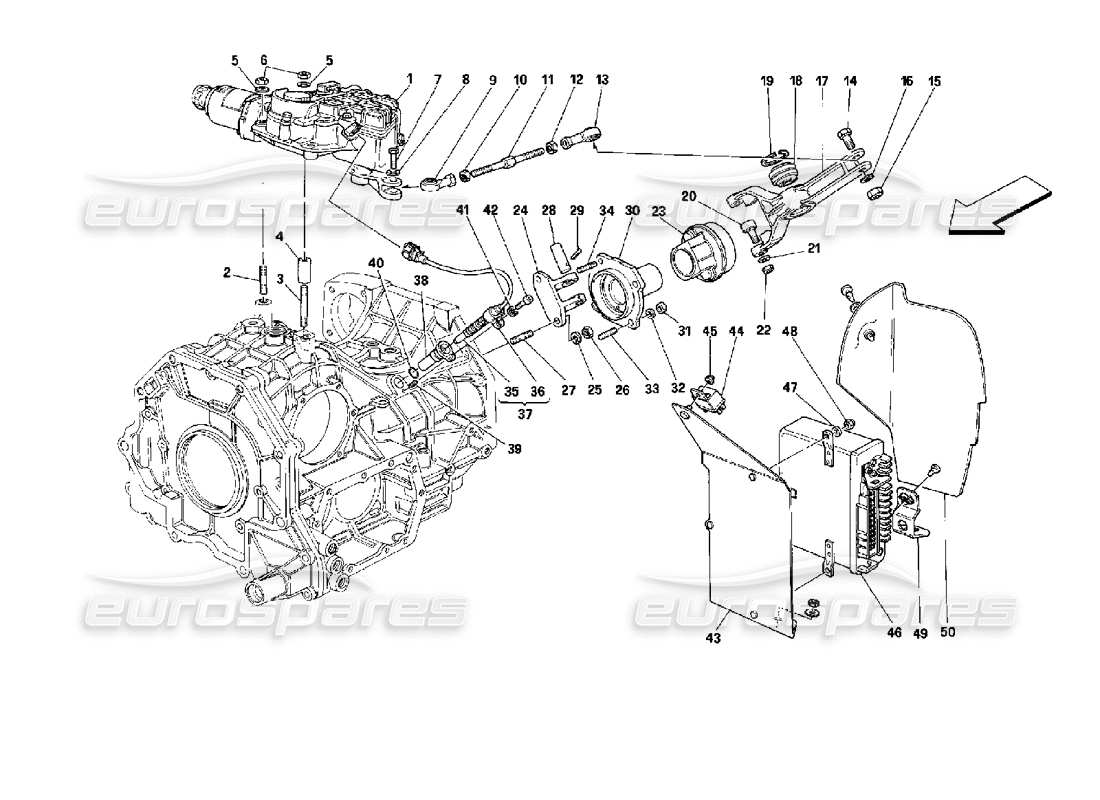 ferrari mondial 3.4 t coupe/cabrio electronic clutch - controls parts diagram