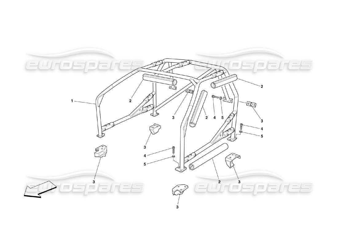 ferrari 360 challenge (2000) roll-bar parts diagram