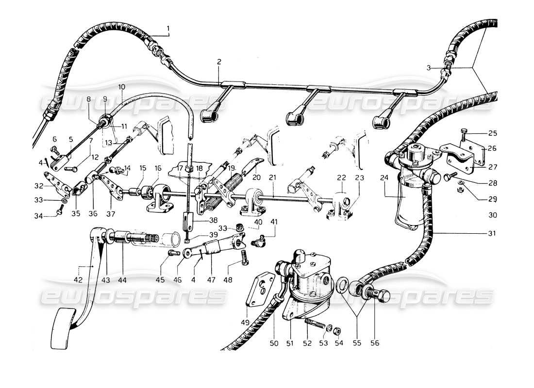 ferrari 275 gtb/gts 2 cam fuel system part diagram