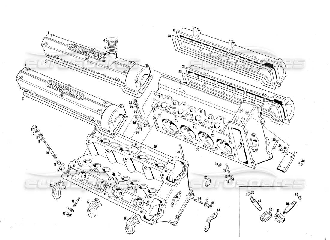 maserati mexico cylinder heads parts diagram