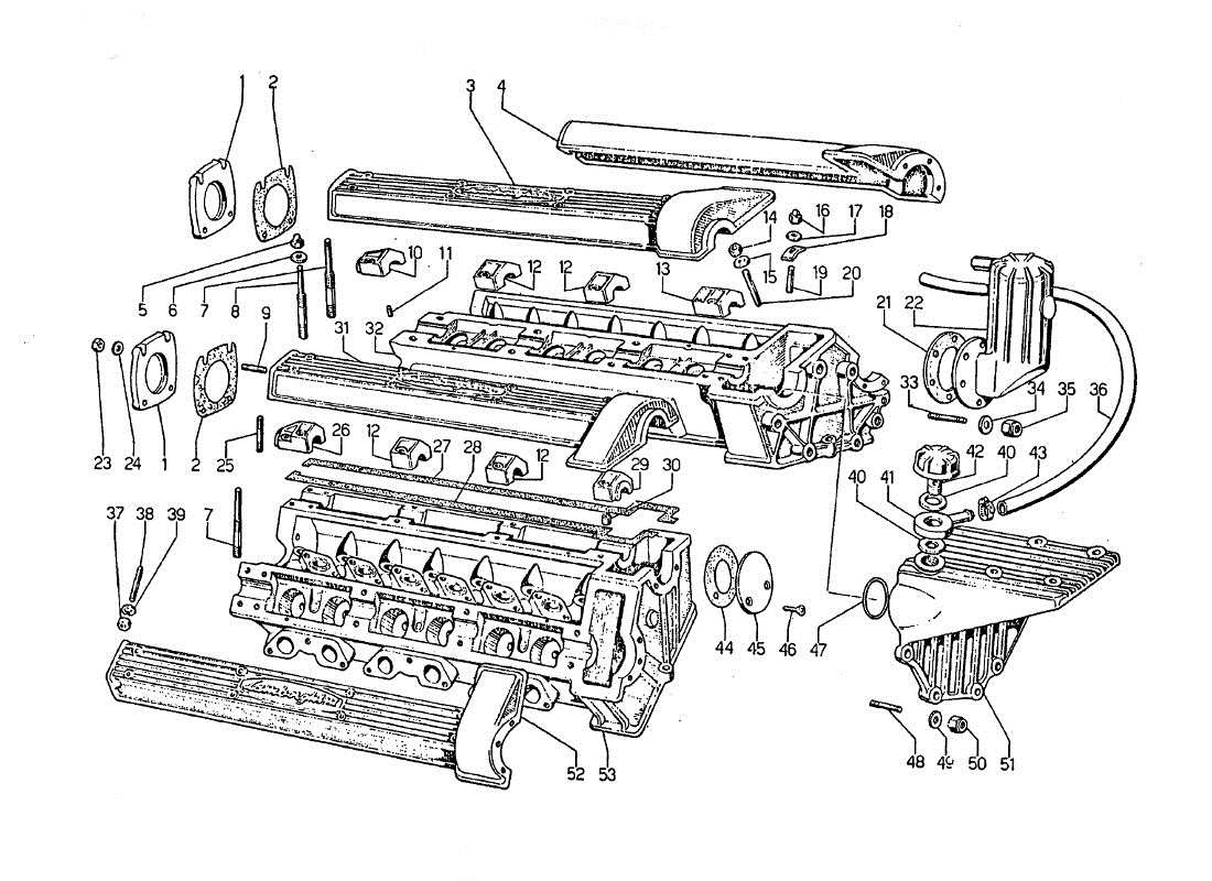 lamborghini jarama testa cilindri parts diagram