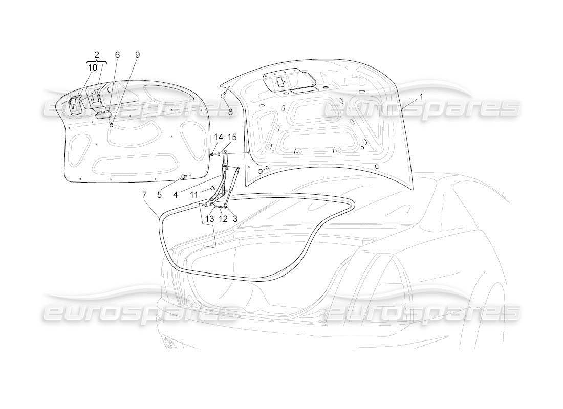 maserati qtp. (2011) 4.7 auto rear lid parts diagram