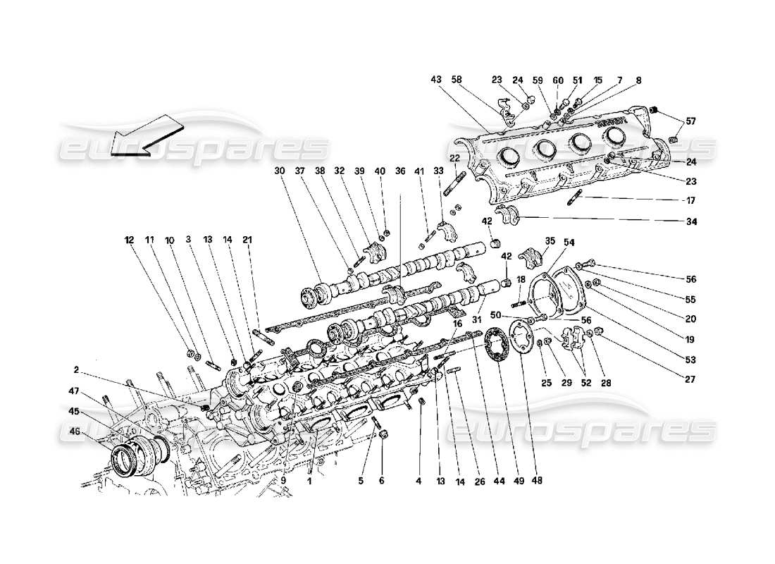 ferrari 348 (2.7 motronic) lh cylinder head part diagram