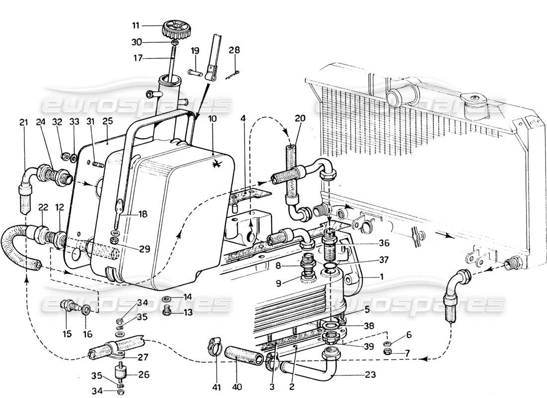 ferrari 365 gtb4 daytona (1969) oil sump & oil tank part diagram