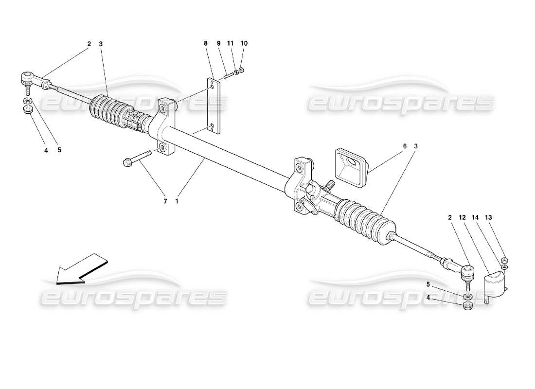 ferrari 355 (2.7 motronic) mechanical steering box parts diagram