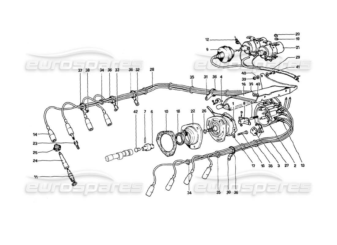 ferrari 308 gtb (1980) engine ignition parts diagram