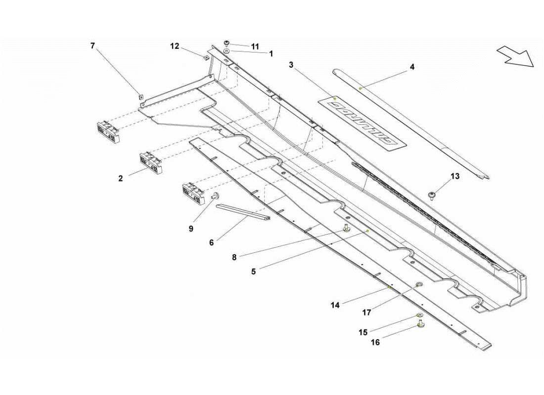 lamborghini gallardo sts ii sc external side member parts diagram