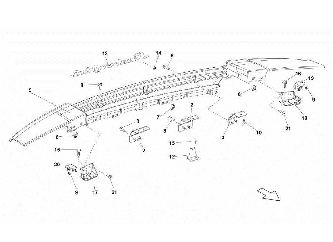 lamborghini gallardo lp560-4s update rear end panel part diagram