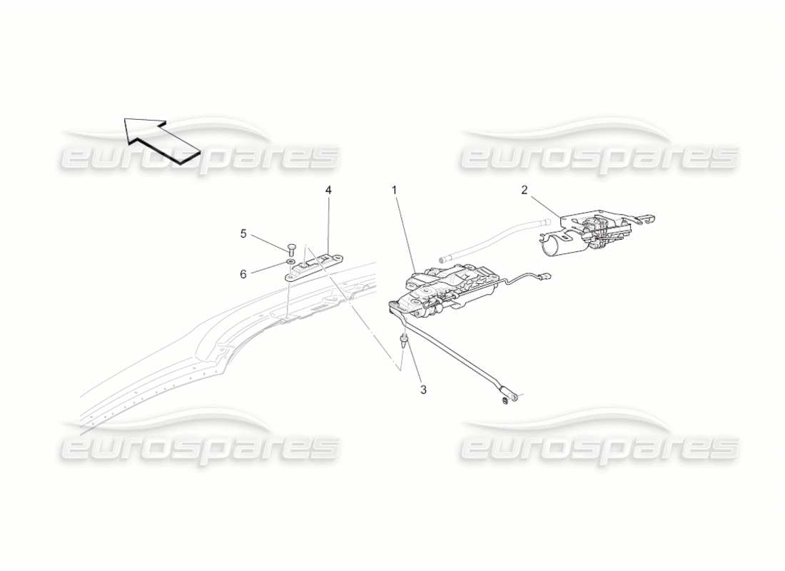 maserati grancabrio (2011) 4.7 electrical capote: closings and microswitches parts diagram