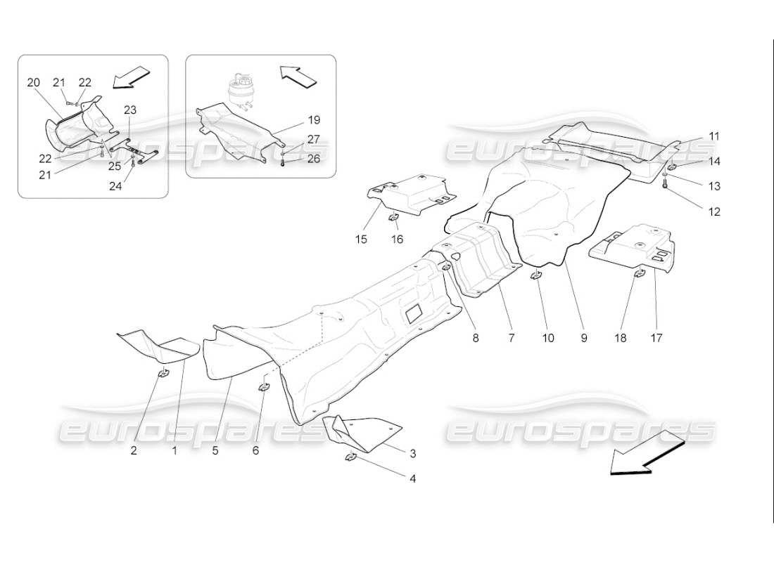 maserati qtp. (2007) 4.2 f1 thermal insulating panels inside the vehicle part diagram