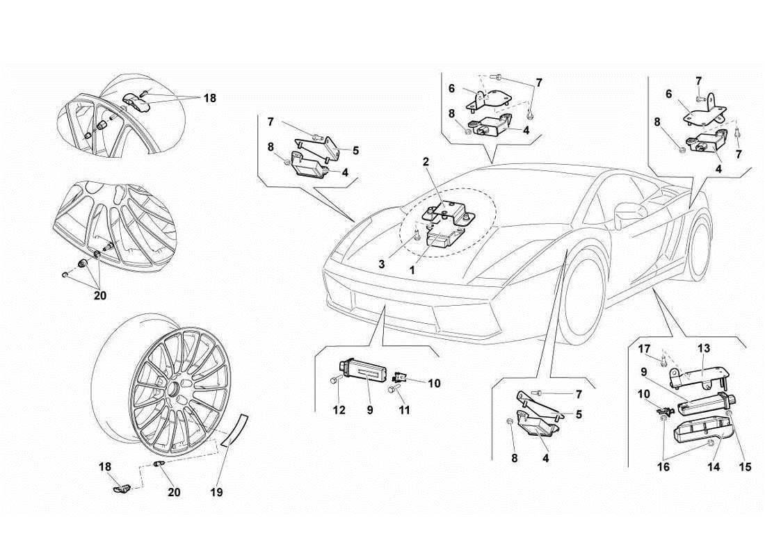 lamborghini gallardo lp560-4s update tpms system part diagram