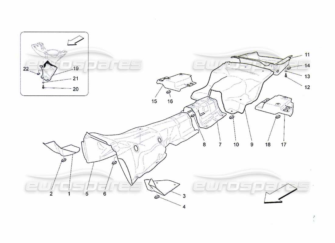 maserati qtp. (2010) 4.7 thermal insulating panels inside the vehicle part diagram