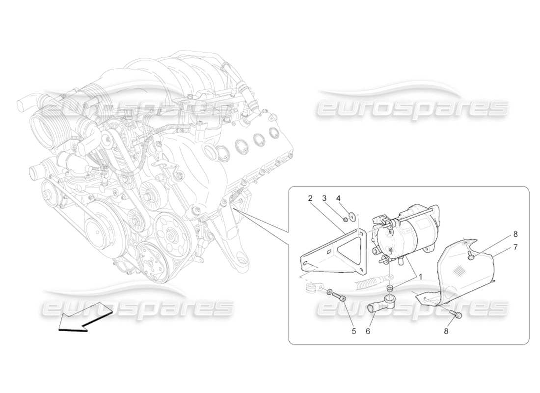 maserati grancabrio (2010) 4.7 electronic control: engine ignition part diagram