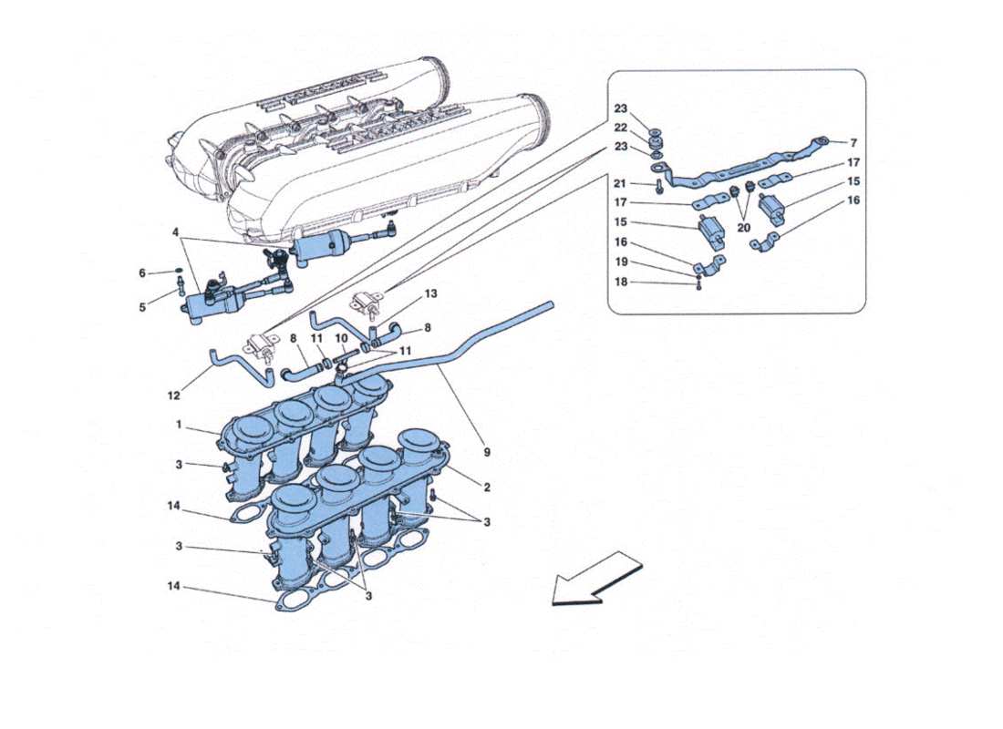 ferrari 458 challenge collettore di aspirazione parts diagram